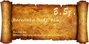 Bernfeld Szófia névjegykártya